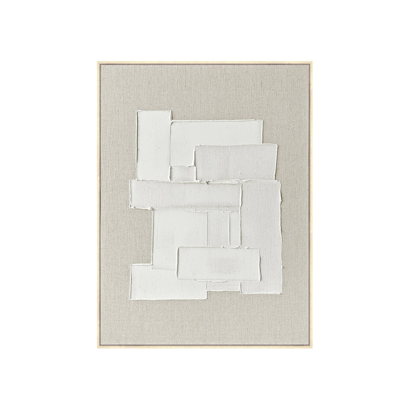 FRAMED LINEN CANVAS WITH HAND-PAINT