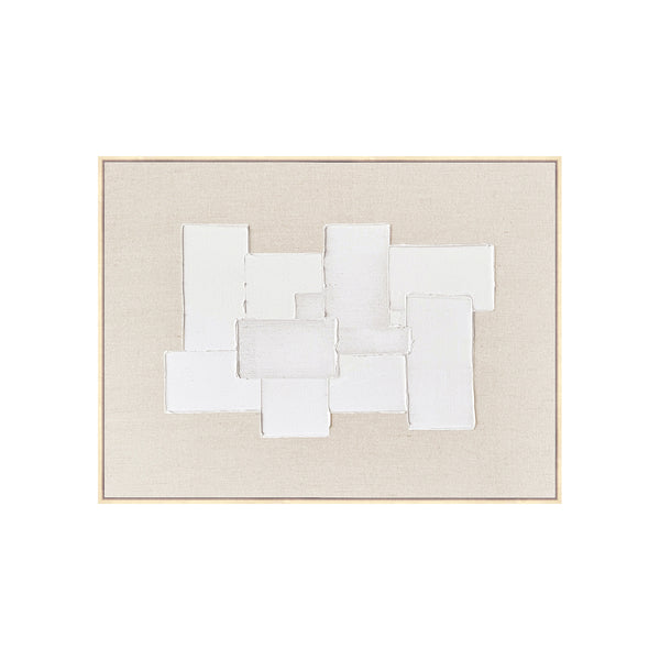 FRAMED LINEN CANVAS WITH HAND-PAINT