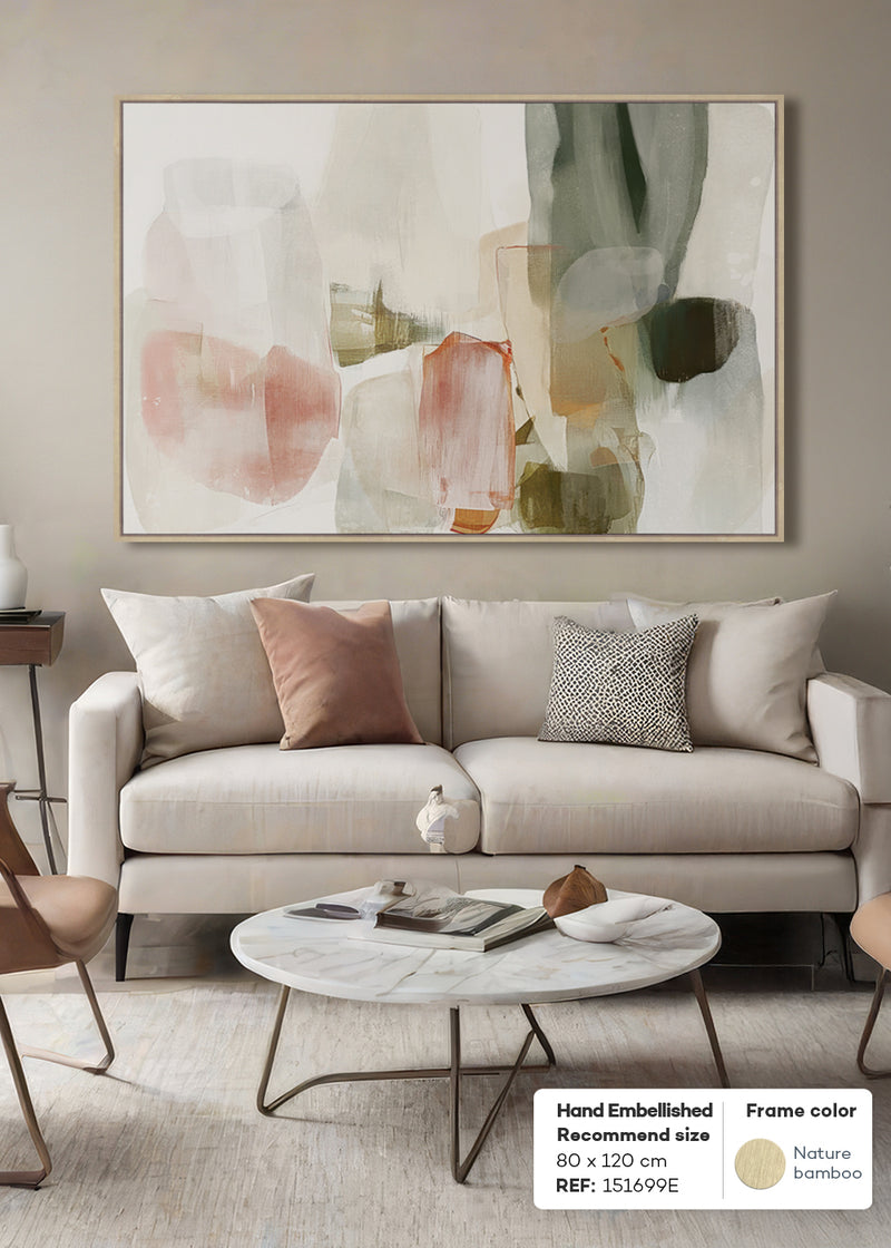 HAND-EMBELLISHED FRAMED CANVAS PRINTING