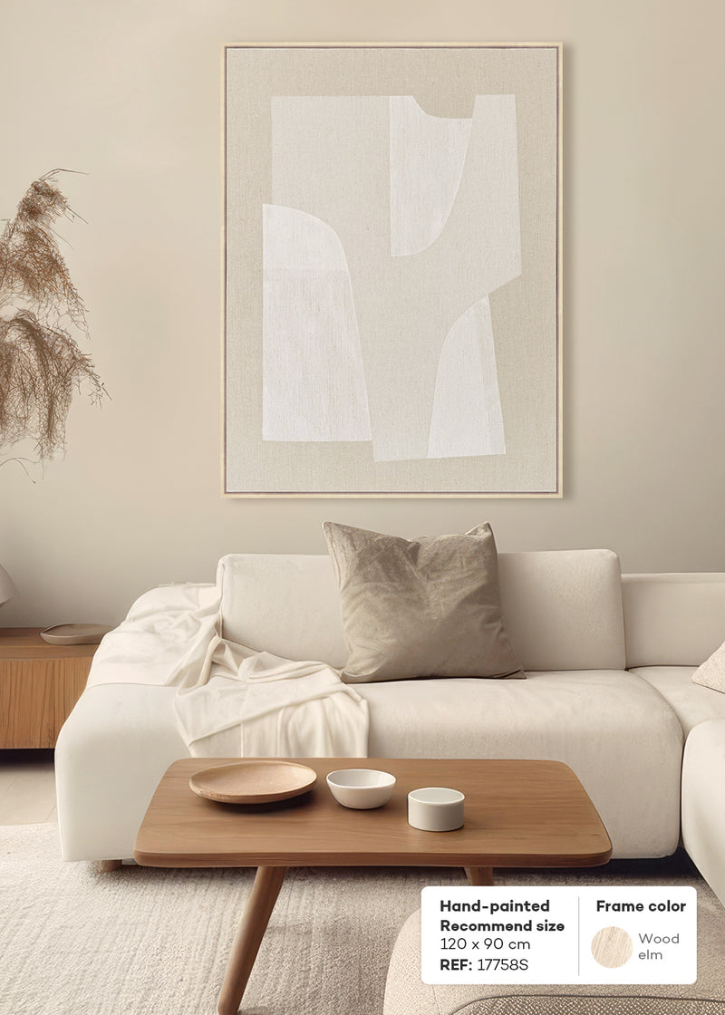 FRAMED LINEN CANVAS WITH HAND-PAINT