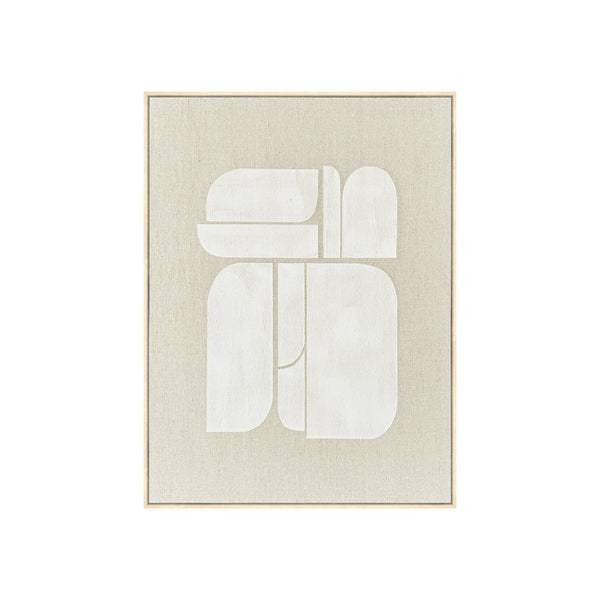 FRAMED LINEN CANVAS WITH HAND-PAINT