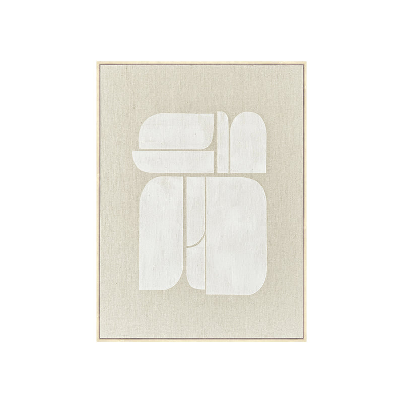 FRAMED LINEN CANVAS WITH HAND-PAINT