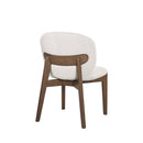 SILLA DE COMEDOR EN TELA BEIGE Y PATAS ACABADO DE MADERA