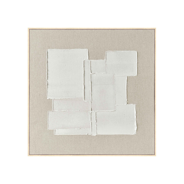 FRAMED LINEN CANVAS WITH HAND-PAINT