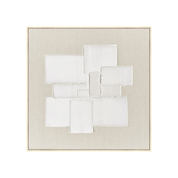 FRAMED LINEN CANVAS WITH HAND-PAINT