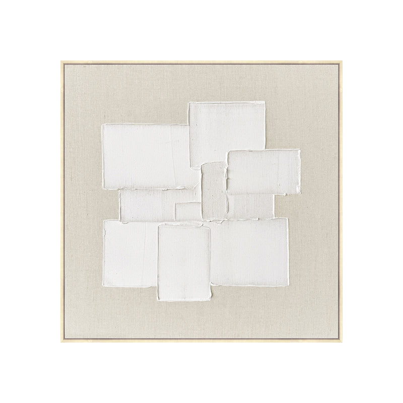 FRAMED LINEN CANVAS WITH HAND-PAINT