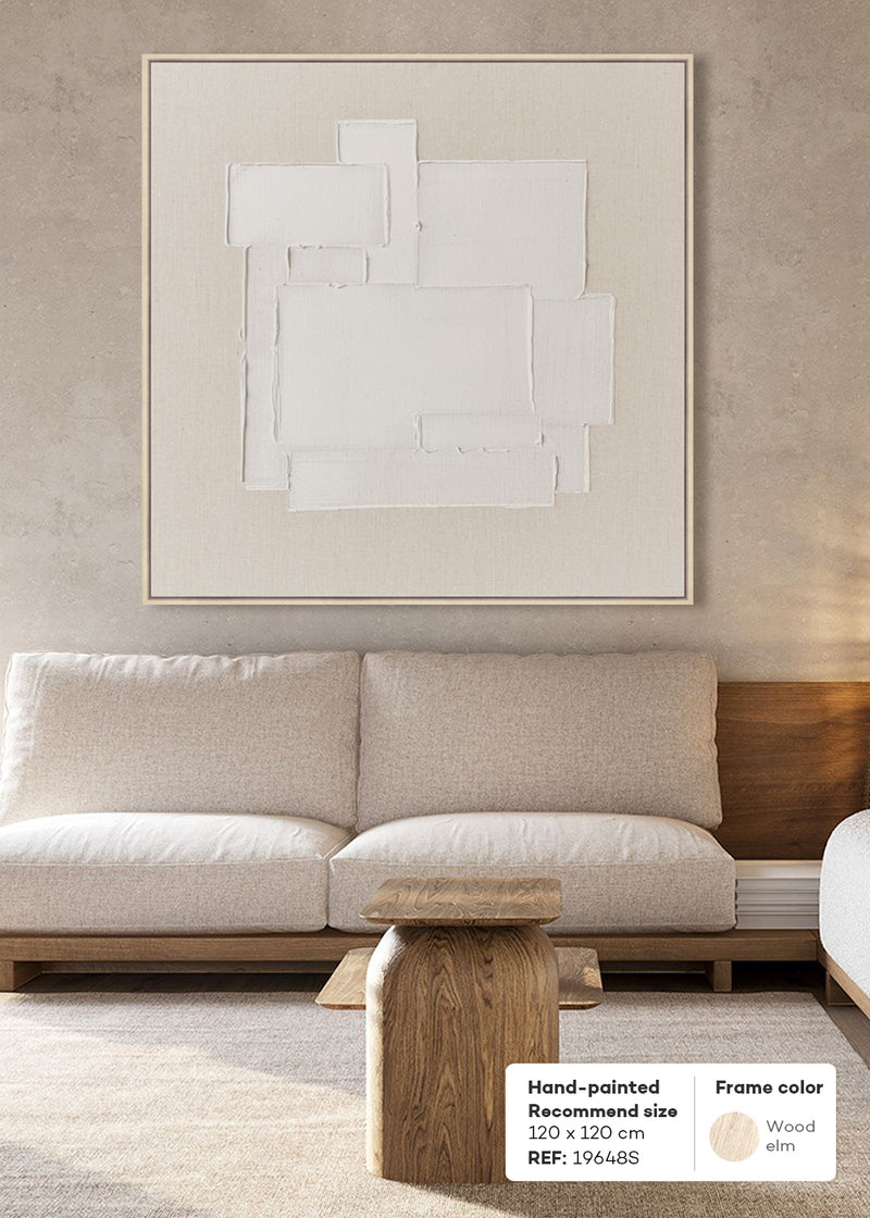 FRAMED LINEN CANVAS WITH HAND-PAINT