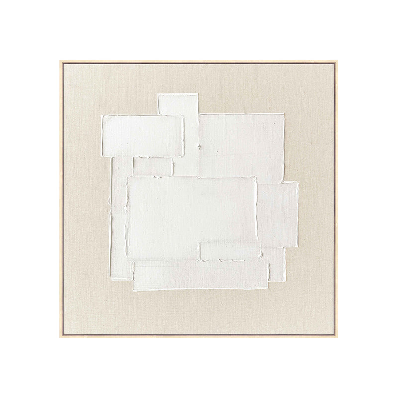 FRAMED LINEN CANVAS WITH HAND-PAINT