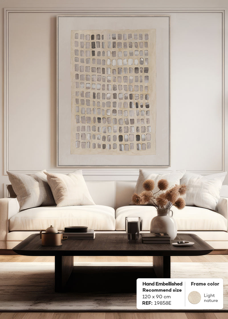 HAND-EMBELLISHED FRAMED CANVAS PRINTING