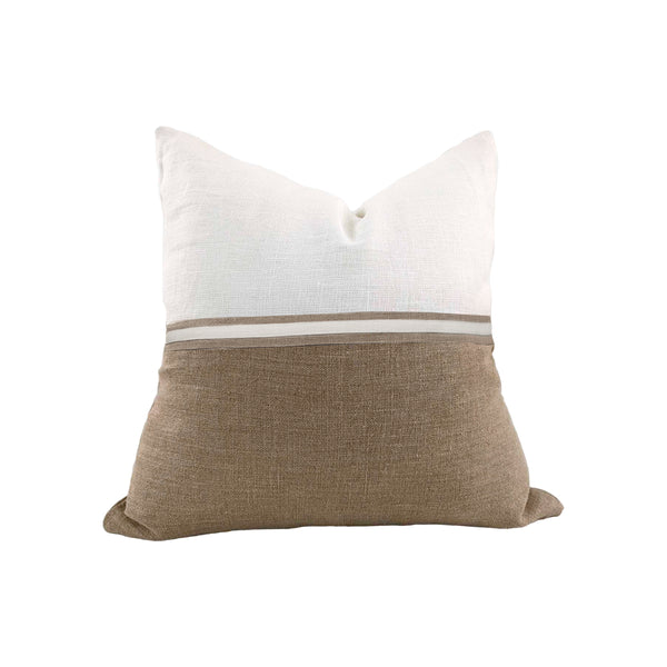 COJIN EN LINO COLOR MARFIL Y NATURAL SERIE 2