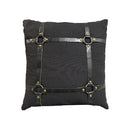 COJIN DE ALGODON SLUB, COLOR NEGRO
