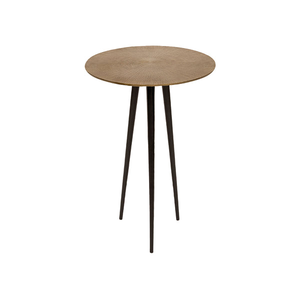 MESA AUXILIAR DE ALUMINIO, TAPA DE LATÓN ANTIGUO, BASE DE BRONCE