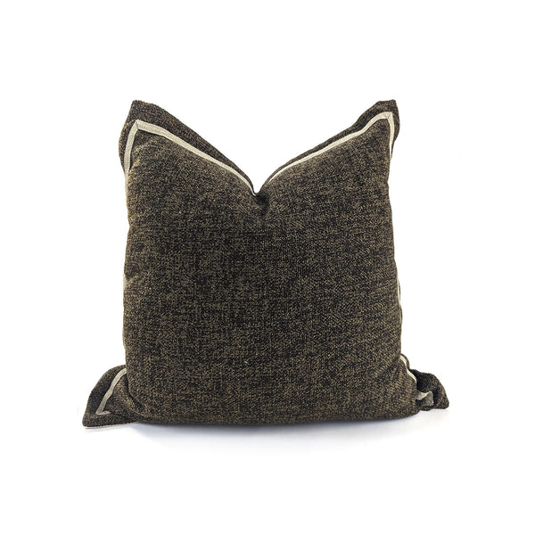 BOUCLE LINEN ACCENT ON FLANGE, COTTON BACK, CHARCOAL