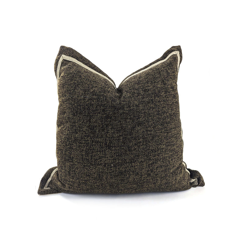 BOUCLE LINEN ACCENT ON FLANGE, COTTON BACK, CHARCOAL