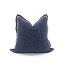 BOUCLE LINEN ACCENT ON FLANGE, COTTON BACK, OCEAN