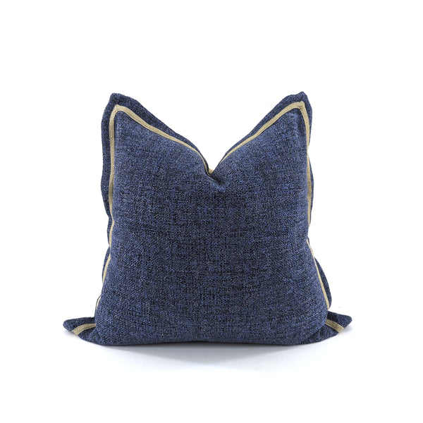 BOUCLE LINEN ACCENT ON FLANGE, COTTON BACK, OCEAN