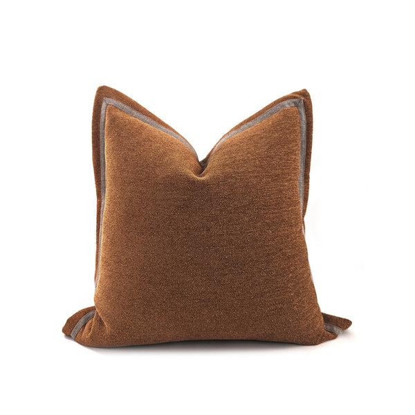 FINE LUXE BOUCLE LINEN ACCENT ON FLANGE, COTTON BACK, CARROT