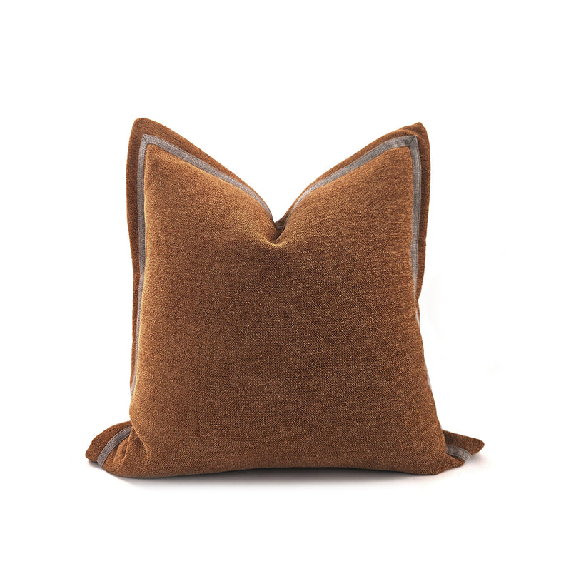 FINE LUXE BOUCLE LINEN ACCENT ON FLANGE, COTTON BACK, CARROT