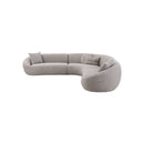 SOFA SECCIONAL ESTACIONARIO EN TELA TEXTURIZADA GRIS MARRON