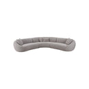 SOFA SECCIONAL ESTACIONARIO EN TELA TEXTURIZADA GRIS MARRON
