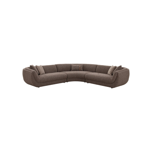SOFA SECCIONAL ESTACIONARIO EN TELA MARRON
