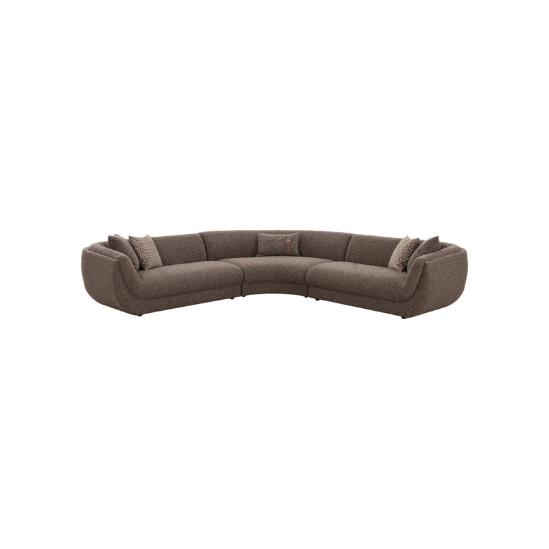 SOFA SECCIONAL ESTACIONARIO EN TELA MARRON