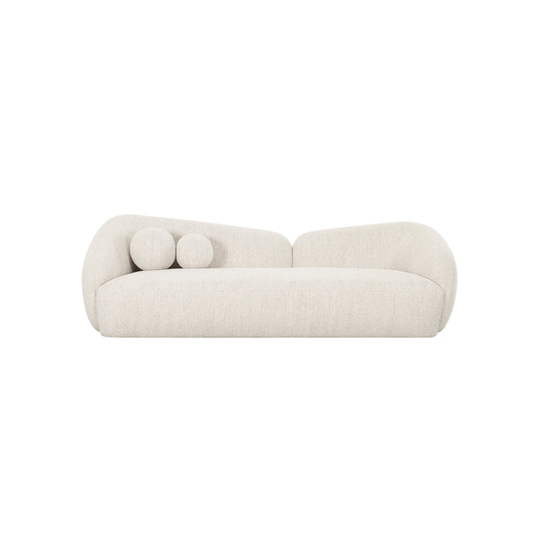 SOFA ESTACIONARIO DE CUATRO ASIENTOS EN TELA BLANCA