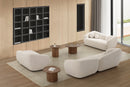 SOFA ESTACIONARIO DE CUATRO ASIENTOS EN TELA BLANCA