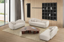 SOFA ESTACIONARIO DE CUATRO ASIENTOS EN TELA BLANCA