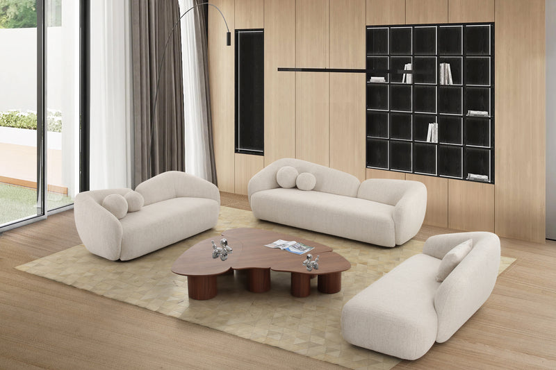 SOFA ESTACIONARIO DE CUATRO ASIENTOS EN TELA BLANCA