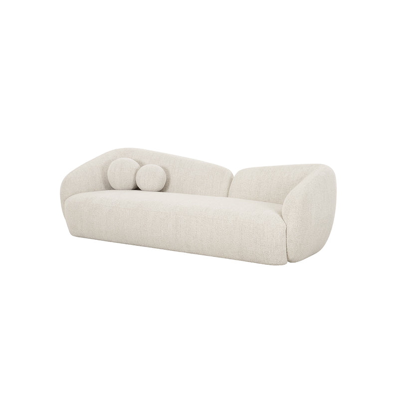 SOFA ESTACIONARIO DE CUATRO ASIENTOS EN TELA BLANCA