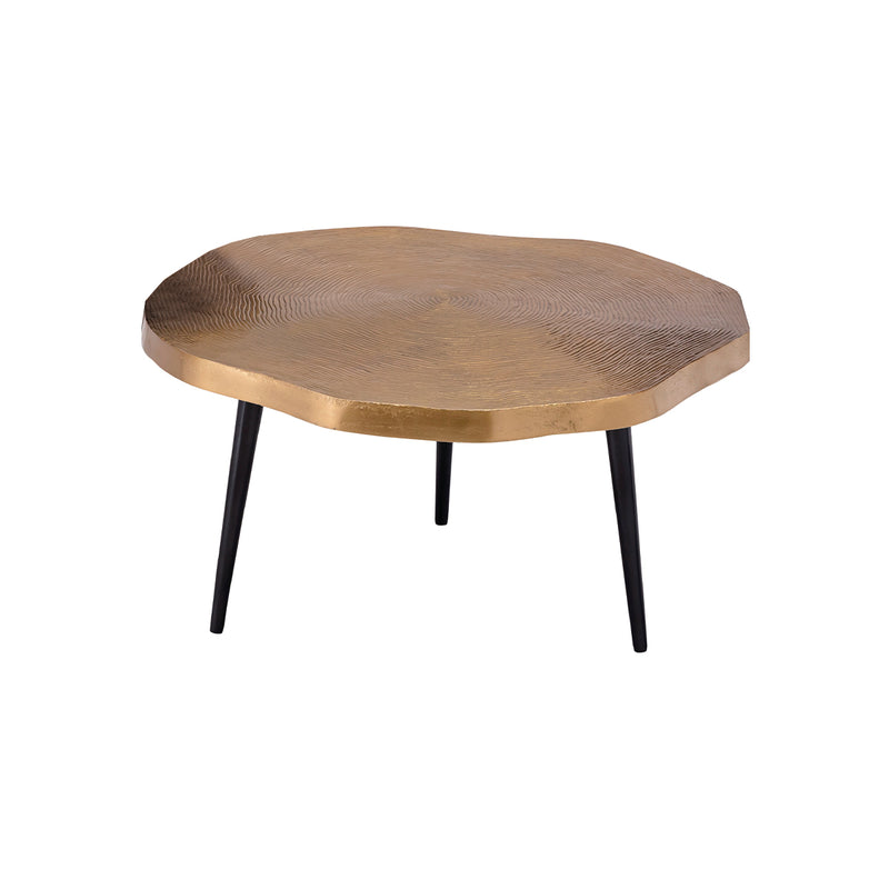 MESA LATERAL DORADA Y PATAS NEGRAS