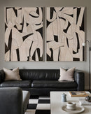 HAND-PAINTED FRAMED CANVAS PRINTING ONE SET=2PCS