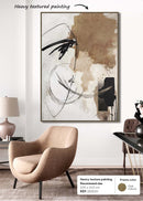 FRAMED HEAVY  TEXTURED ART  ON HESSIAN