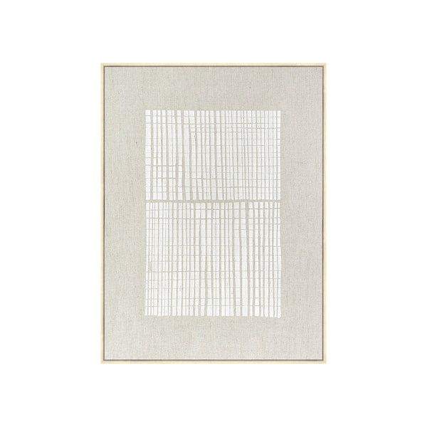 FRAMED LINEN CANVAS WITH HAND-PAINT