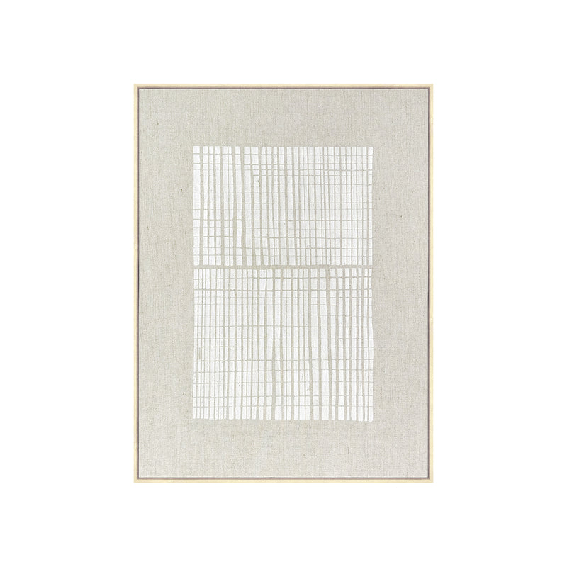 FRAMED LINEN CANVAS WITH HAND-PAINT