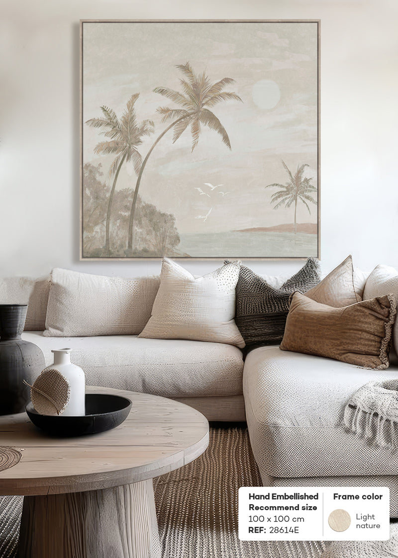 HAND-EMBELLISHED FRAMED CANVAS PRINTING