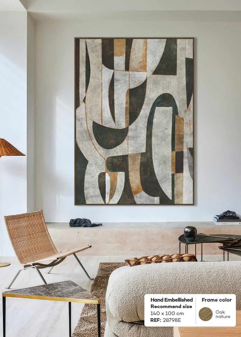 HAND-EMBELLISHED FRAMED CANVAS PRINTING