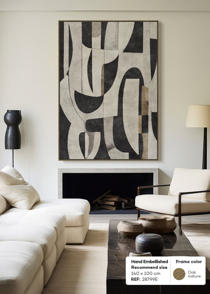 HAND-EMBELLISHED FRAMED CANVAS PRINTING