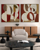 HAND-PAINTED FRAMED CANVAS PRINTING ONE SET 2PCS