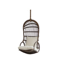 SERGIO HANGING CHAIR WITH ROPE AND WITH WHITE SEAT CUSHION