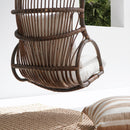 SERGIO HANGING CHAIR WITH ROPE AND WITH WHITE SEAT CUSHION
