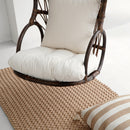 SERGIO HANGING CHAIR WITH ROPE AND WITH WHITE SEAT CUSHION