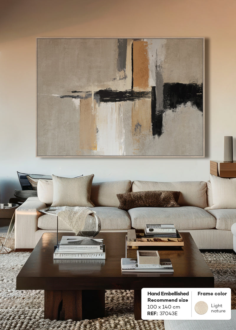 HAND-EMBELLISHED FRAMED CANVAS PRINTING