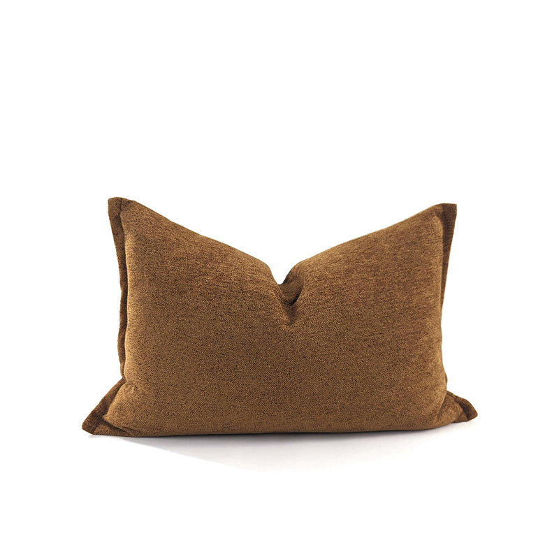 CUSHION, FINE LUXE BOUCLE LINEN ACCENT ON FLANGE COTTON BACK