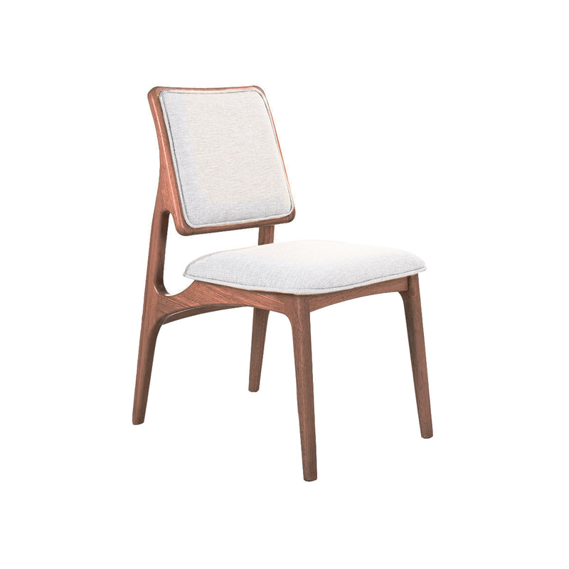 SILLA DE COMEDOR ACABADO DE MADERA Y TELA BEIGE HS503