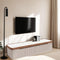 MESA DE TV CON TOPE DE CERAMICA Y BASE BEIGE