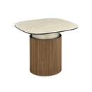 MESA LATERAL DE CERAMICA Y BASE ACABADO DE MADERA