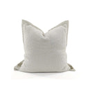 CUSHION, BOUCLE ALPACA LINEN DETAIL ON FLANGE COTTON BACK