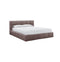 CAMA KING DELPHINE EN TELA MARRON